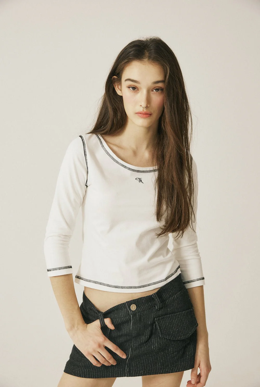 Cotton stripe skirt - Image 8