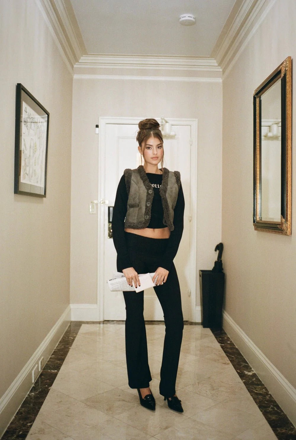 Lace combi bootcut pants - Image 3