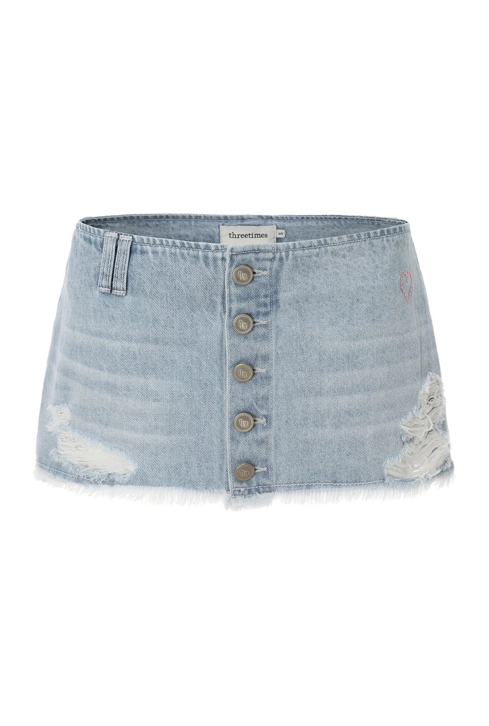 Pink crush denim skirt