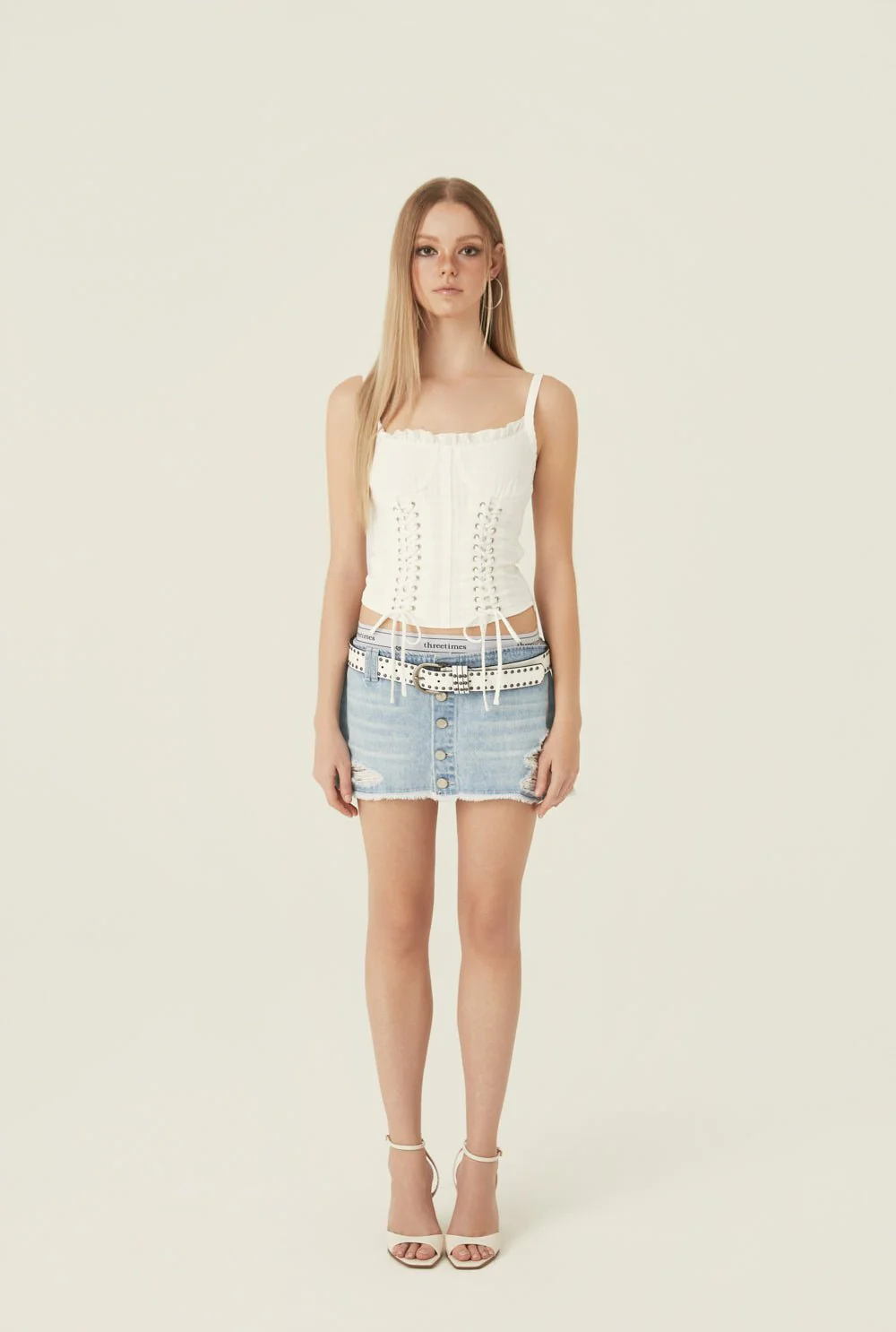 Pink crush denim skirt - Image 3