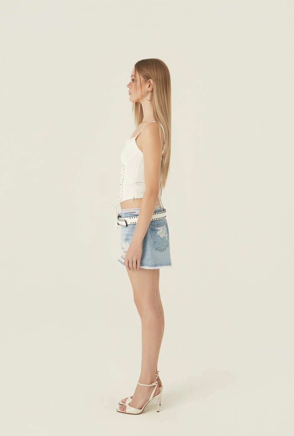Pink crush denim skirt - Image 4