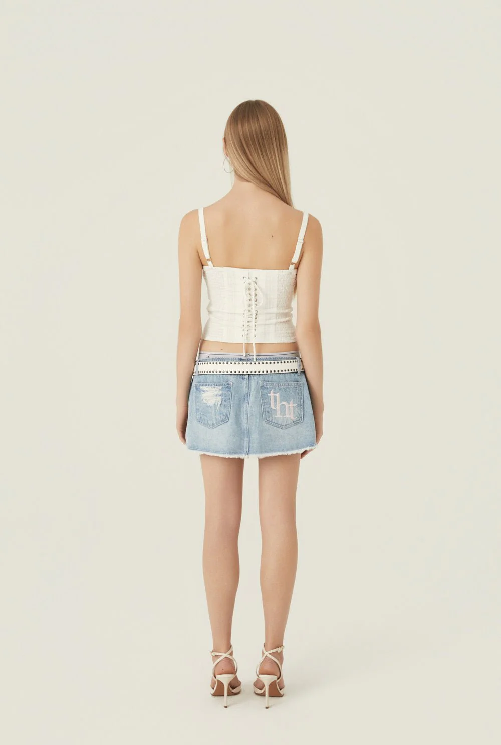 Pink crush denim skirt - Image 5