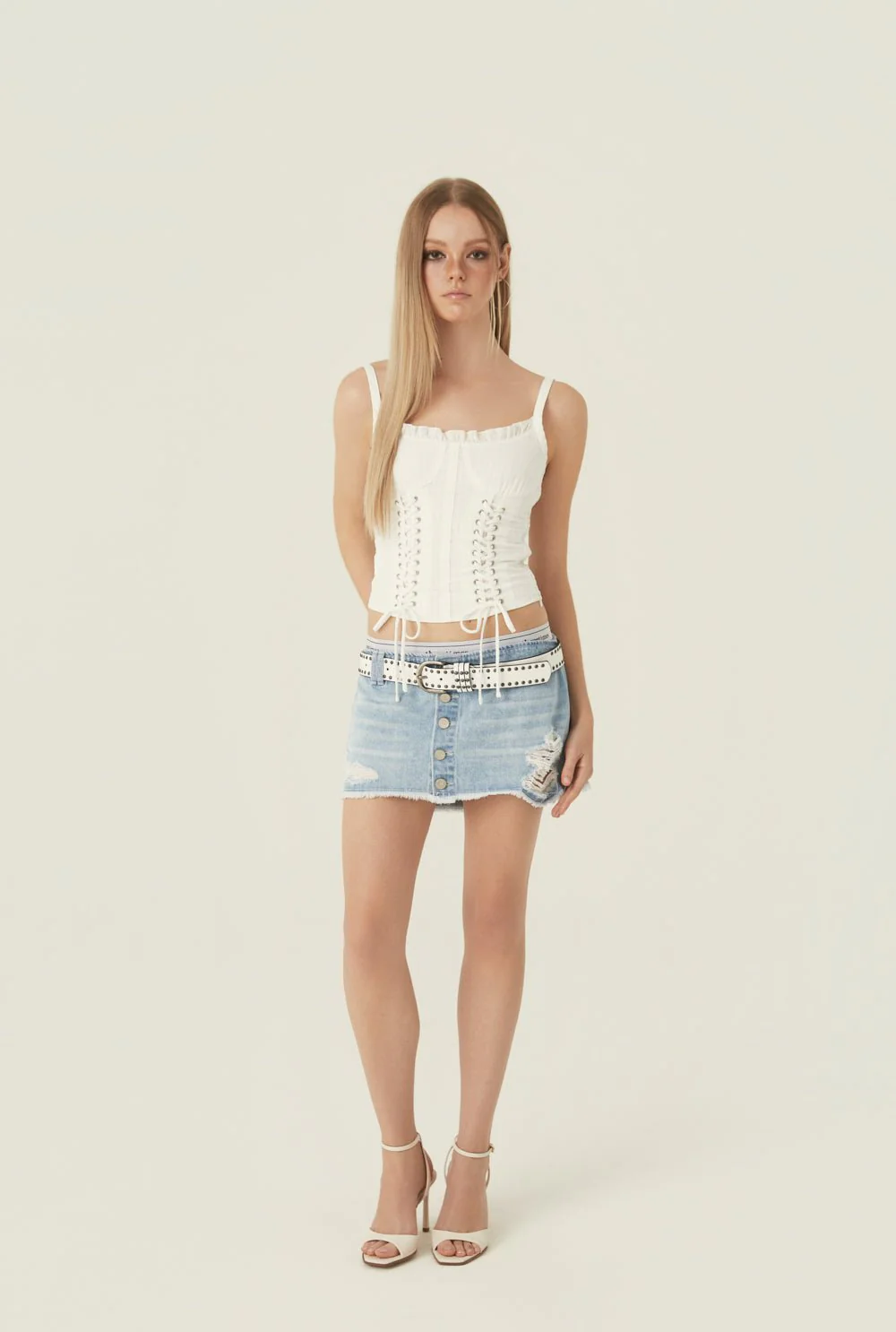 Pink crush denim skirt - Image 6