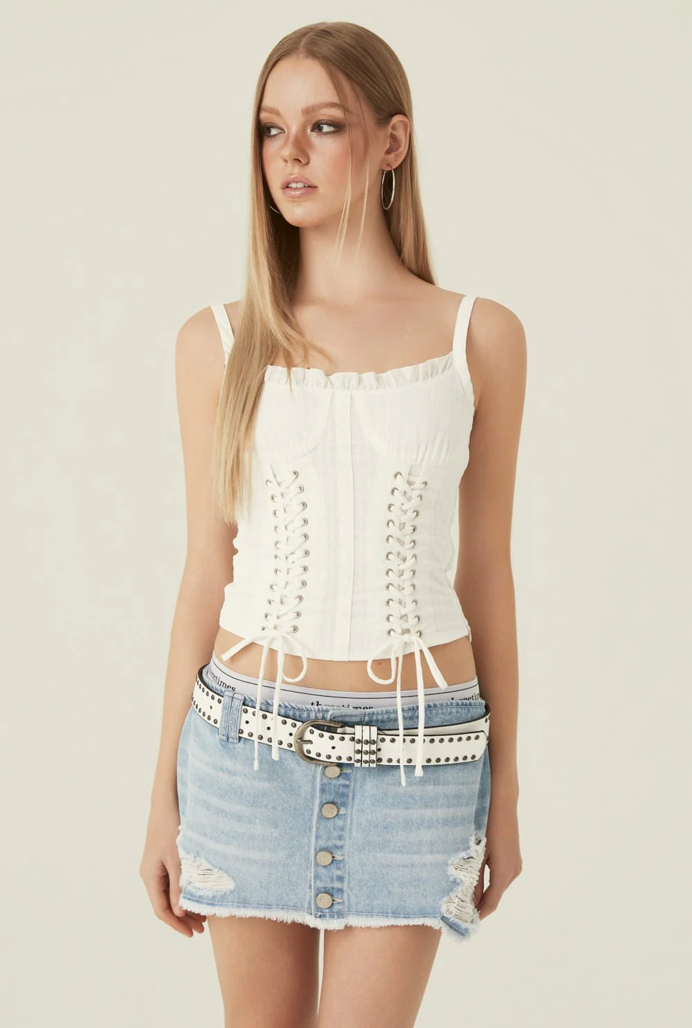 Pink crush denim skirt - Image 8