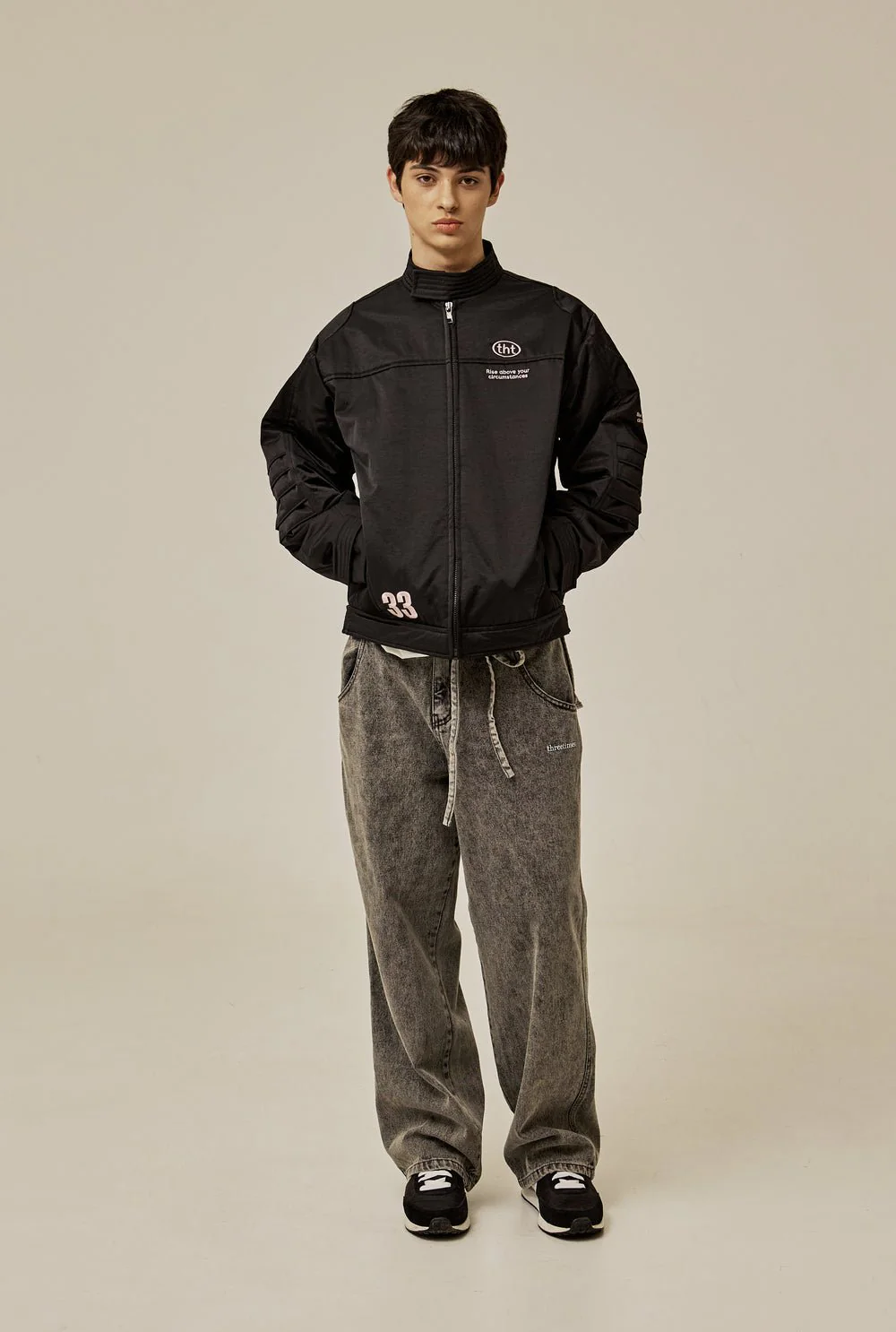 Pink letter biker jacket - Image 8