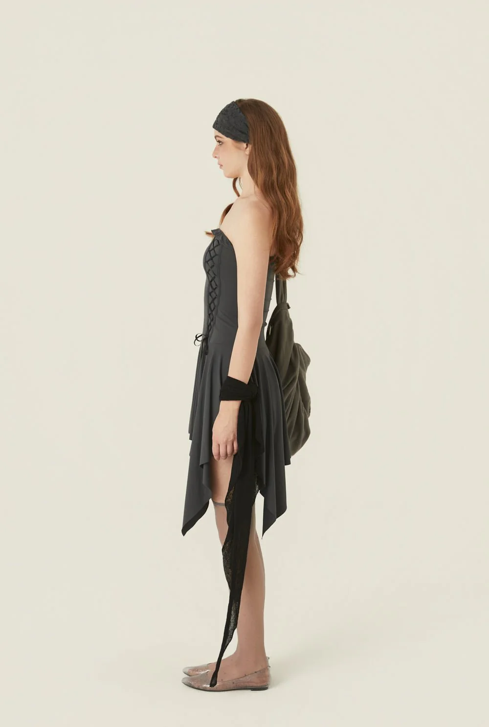 Stretch lace up dress - Image 3