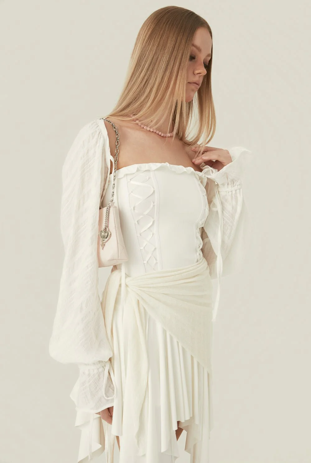 Stretch lace up dress - Image 10