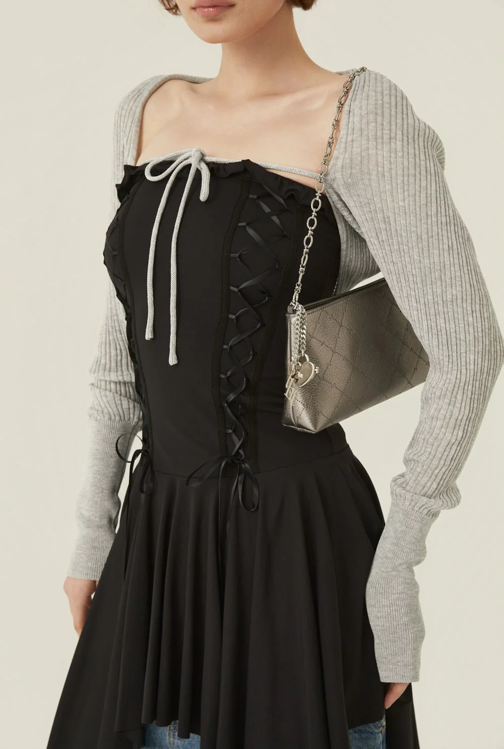 Stretch lace up dress - Image 10