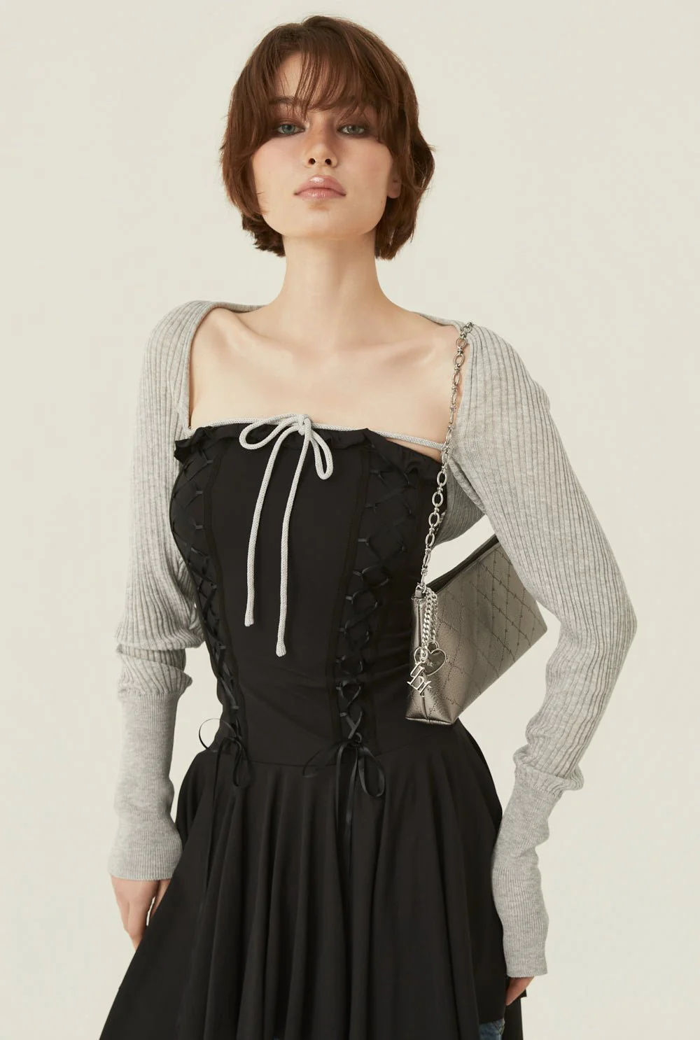 Stretch lace up dress - Image 11