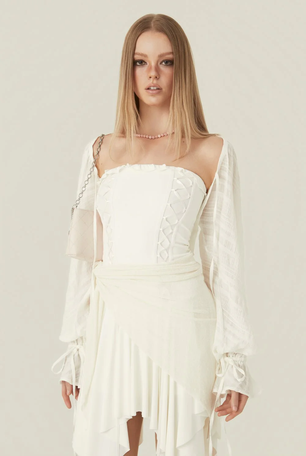 Stretch lace up dress - Image 8